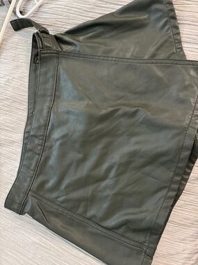American Eagle Outfitters Dark Olive Faux Leather Skort
